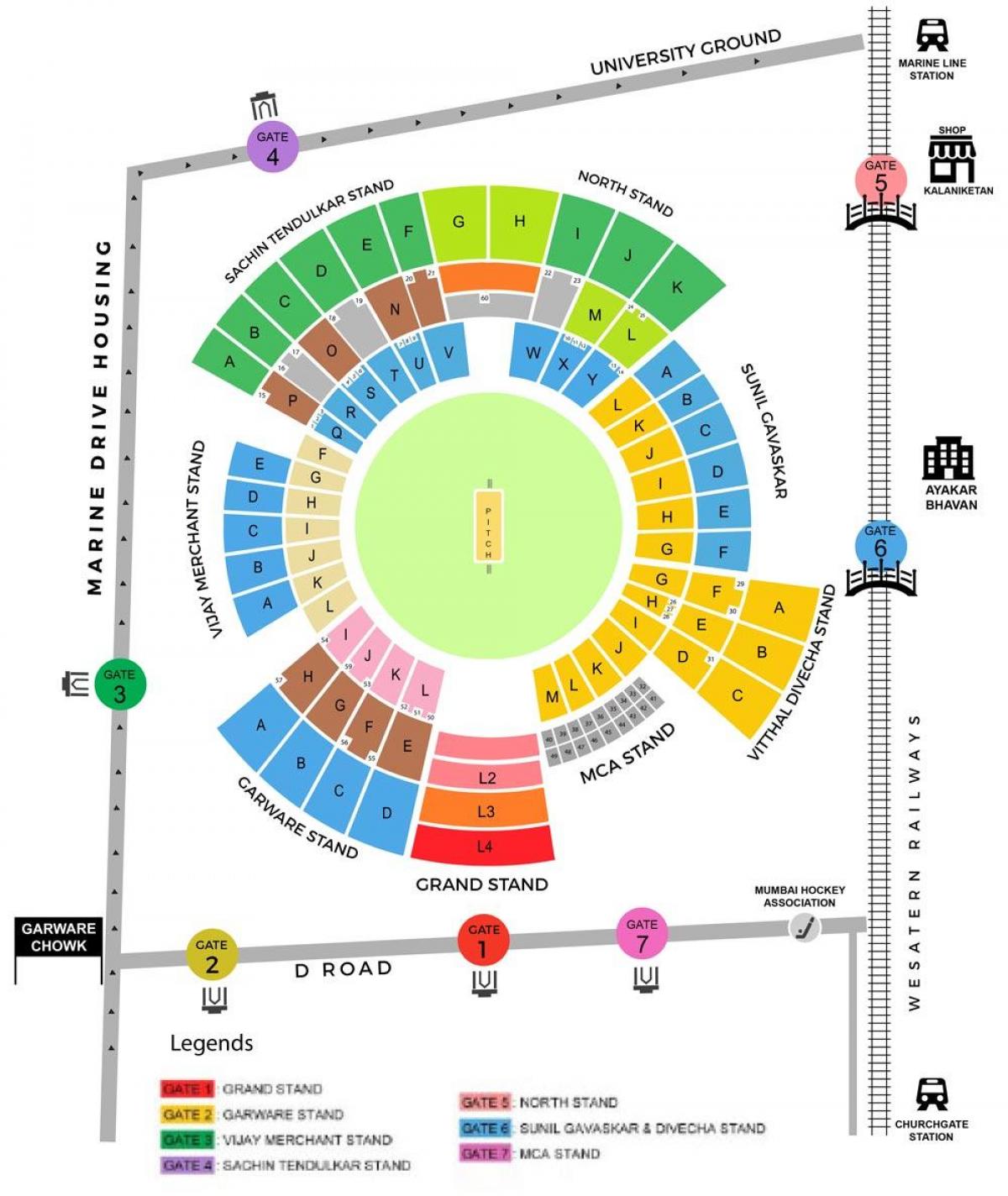 Wankhede stadium Mumbai map