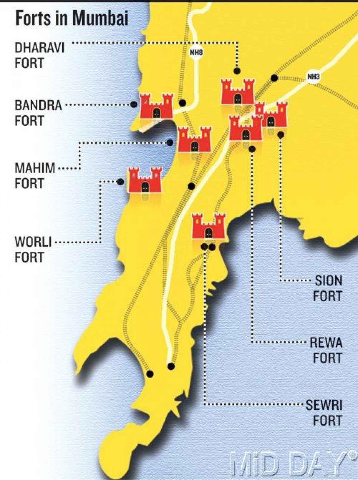 Mumbai fort area map