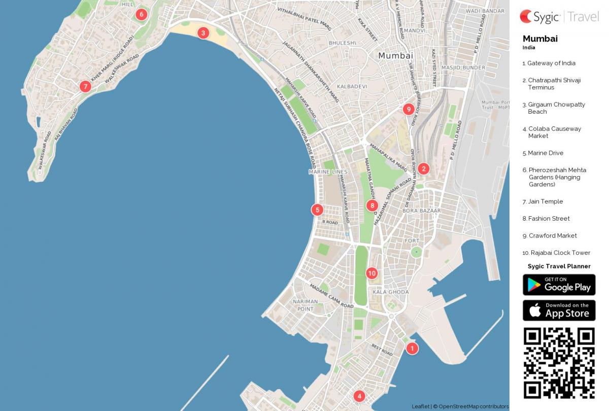 map of Marine drive Mumbai