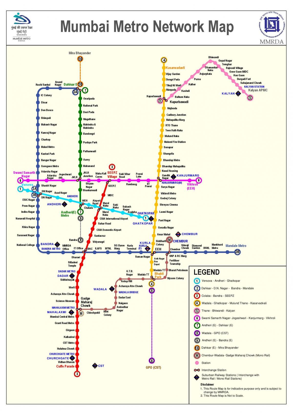 metro route map Mumbai
