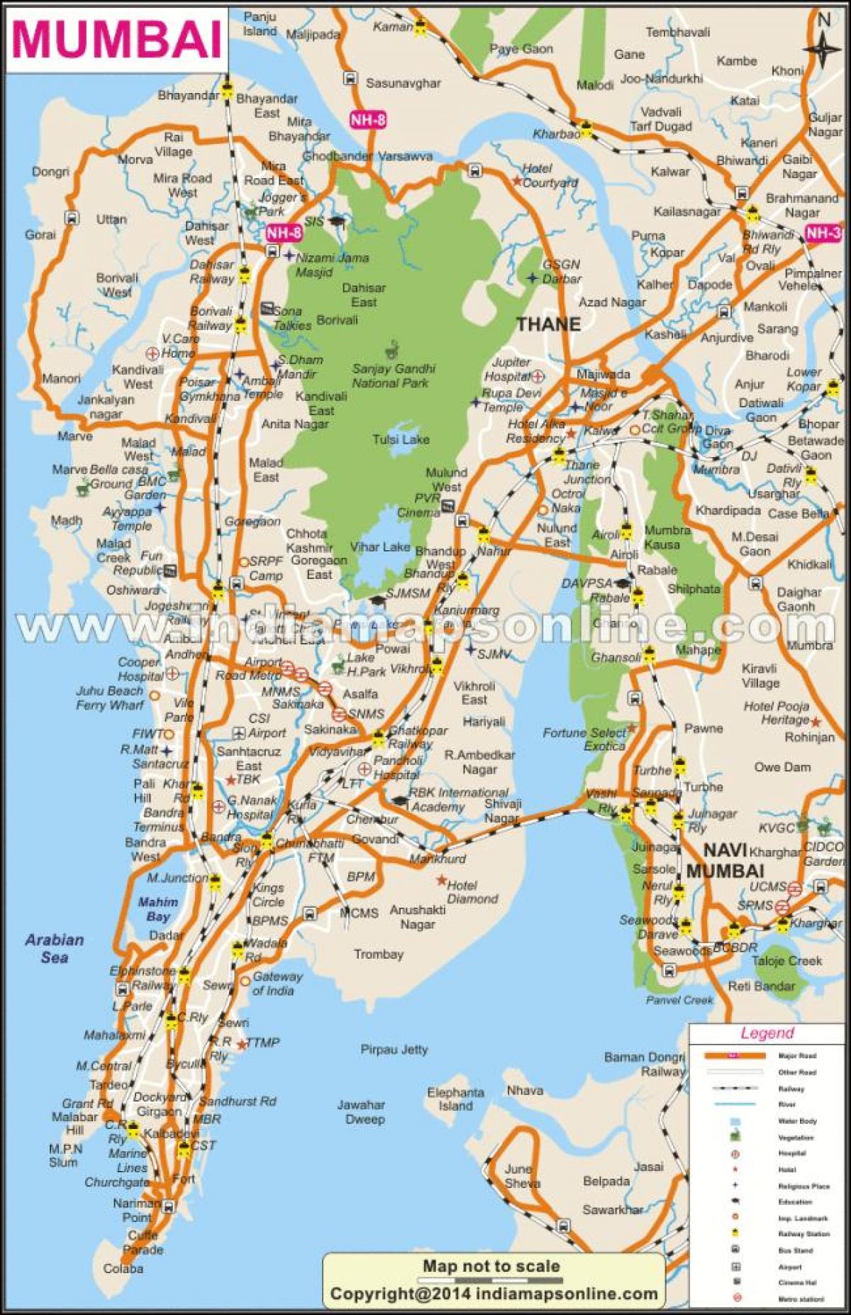 Mumbai full map - Full map of Mumbai (Maharashtra - India)