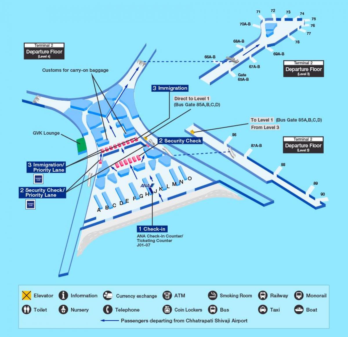 Mumbai international airport terminal 2 map