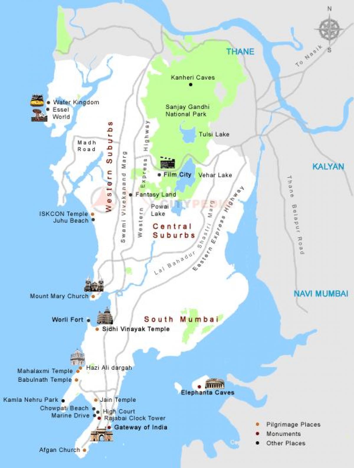 map of Mumbai tourist places