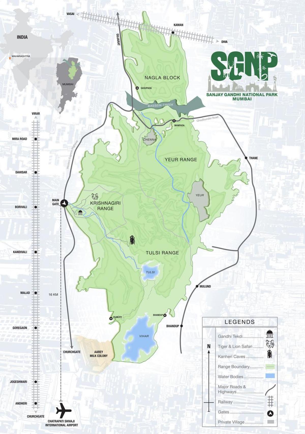 Borivali national park map