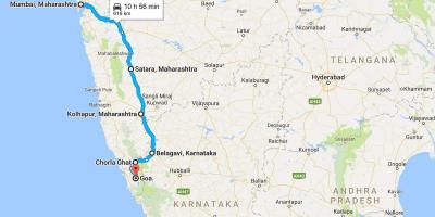 Mumbai to goa road map